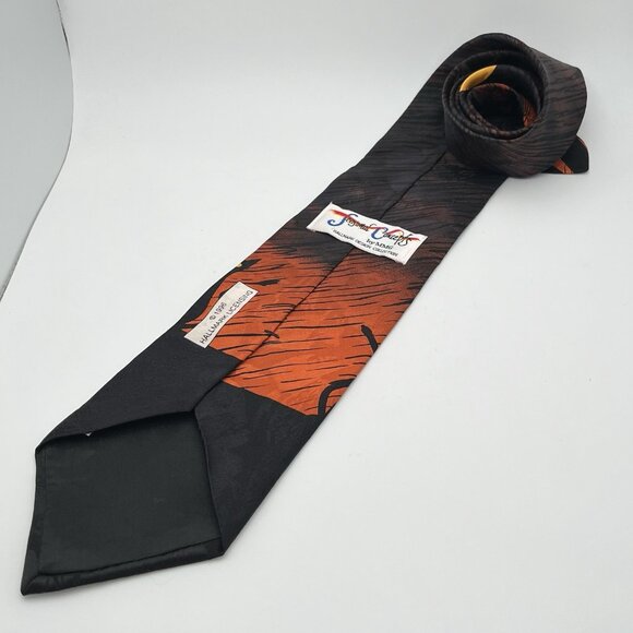 1996 Halloween Silk Hallmark Tie Seasonal Concepts MMG Cats In Moonlight Goth - Picture 2 of 6